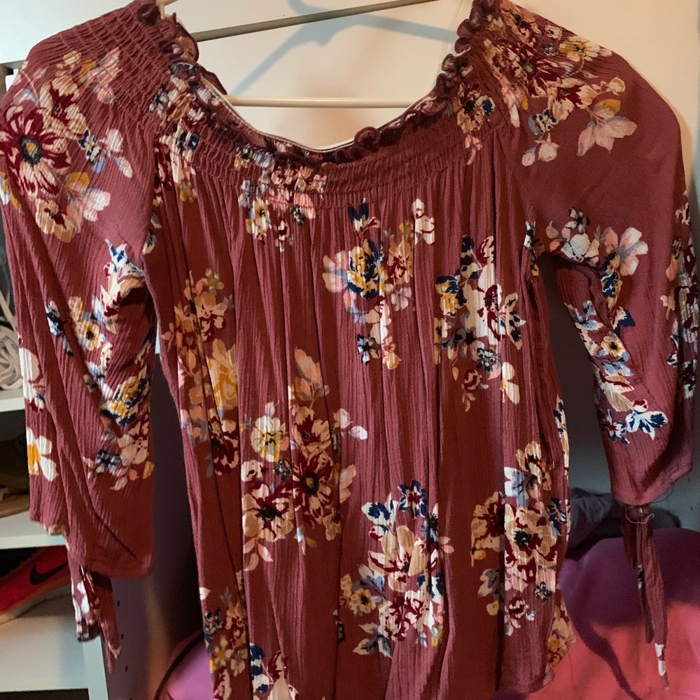 Off the shoulder three-quarter length